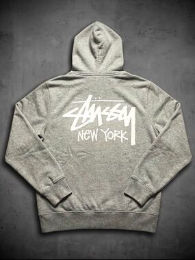 🆕 Stussy Stock New York Exclusive Zip Up Hooded Sweatshirt Large